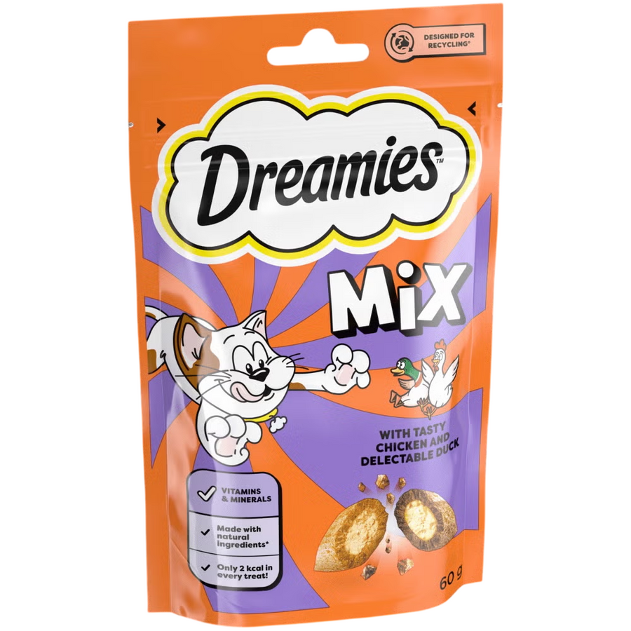 Dreamies Kitten And Adult Cat Treats With Chicken & Duck - 60G