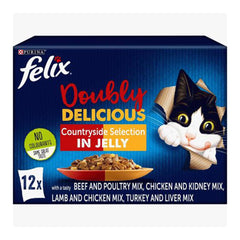 Felix Sachet Doubly Delicious Countryside Selection In Jelly - (12X85G)