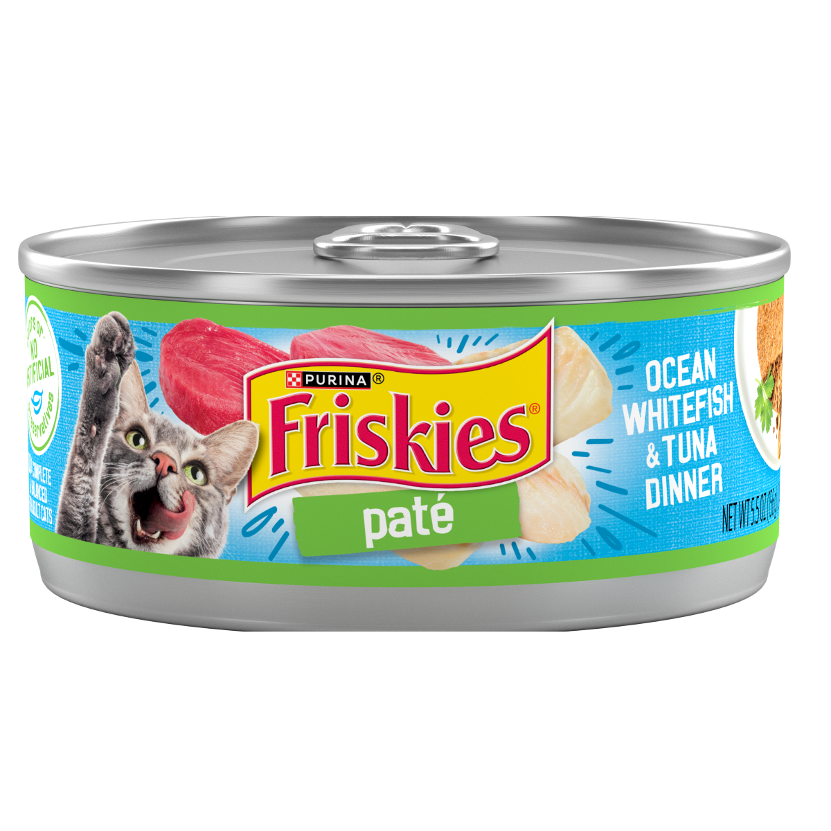 Friskies Pate Ocean fish & Tuna Adult & Kittens Wet Cat Food - 156gm