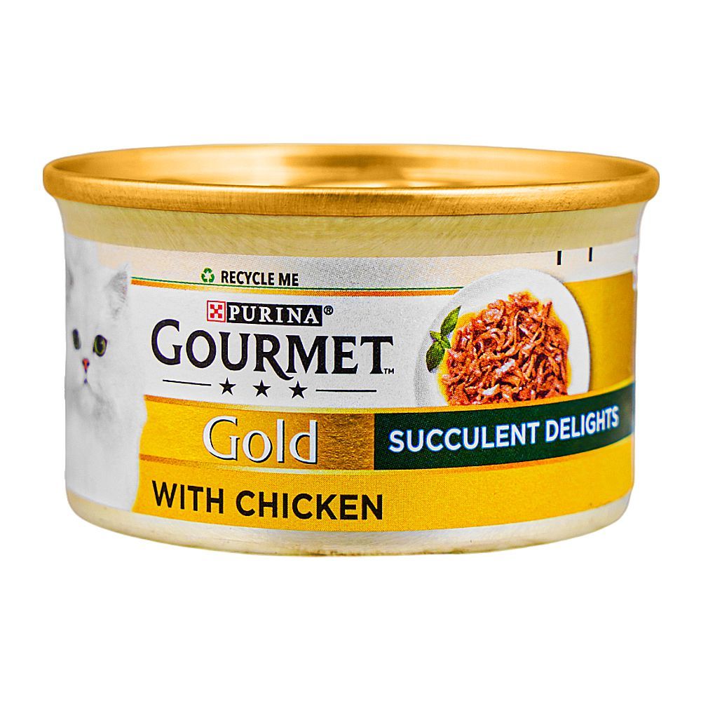 Gourmet Gold Tin Succulent Delights Chicken Adult Wet Cat Food - 85G