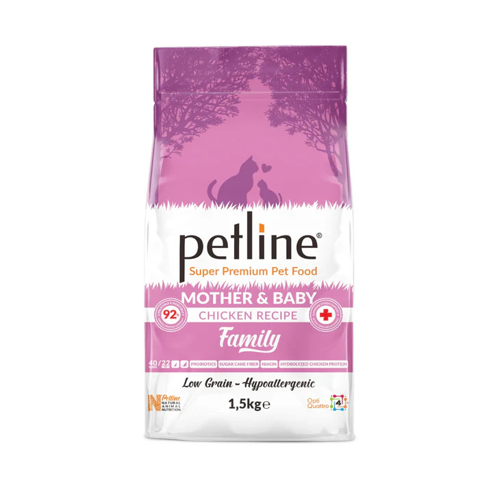 Petline Mother & Baby Low Grain Dry Food With Chicken - 1.5Kg