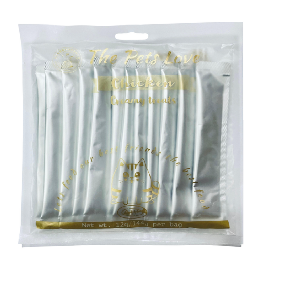 Pets Love Creamy Treats With Chicken - Pack Of 12 (12x12G)