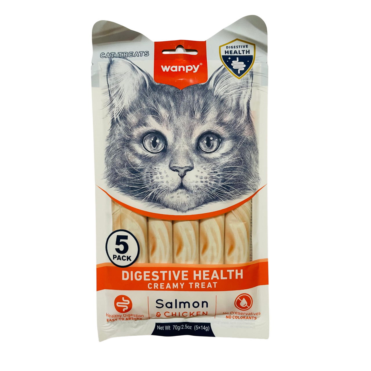 Wanpy Digestive Health Salmon And Chicken Creamy Treat