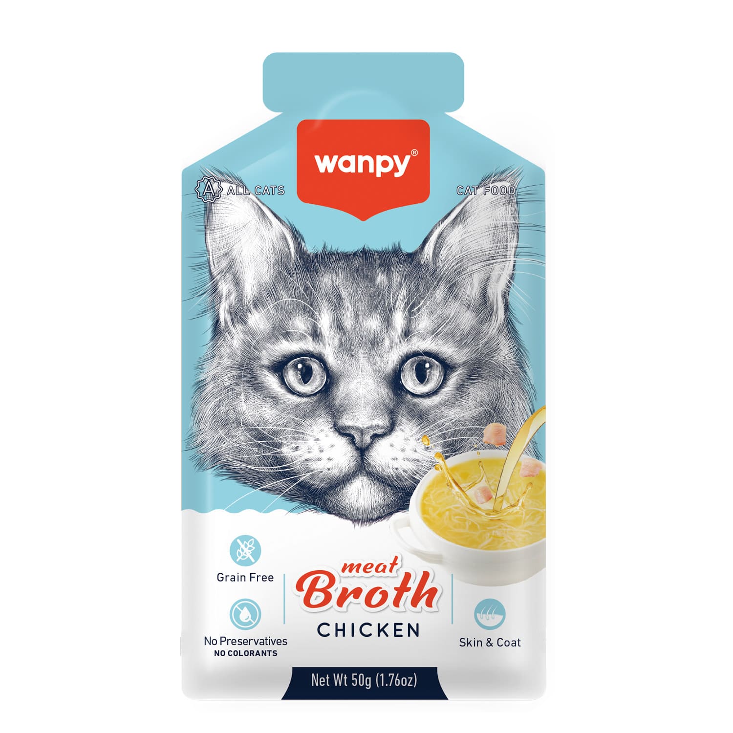 Wanpy Meat Broth Wet Food With Chicken - 50G