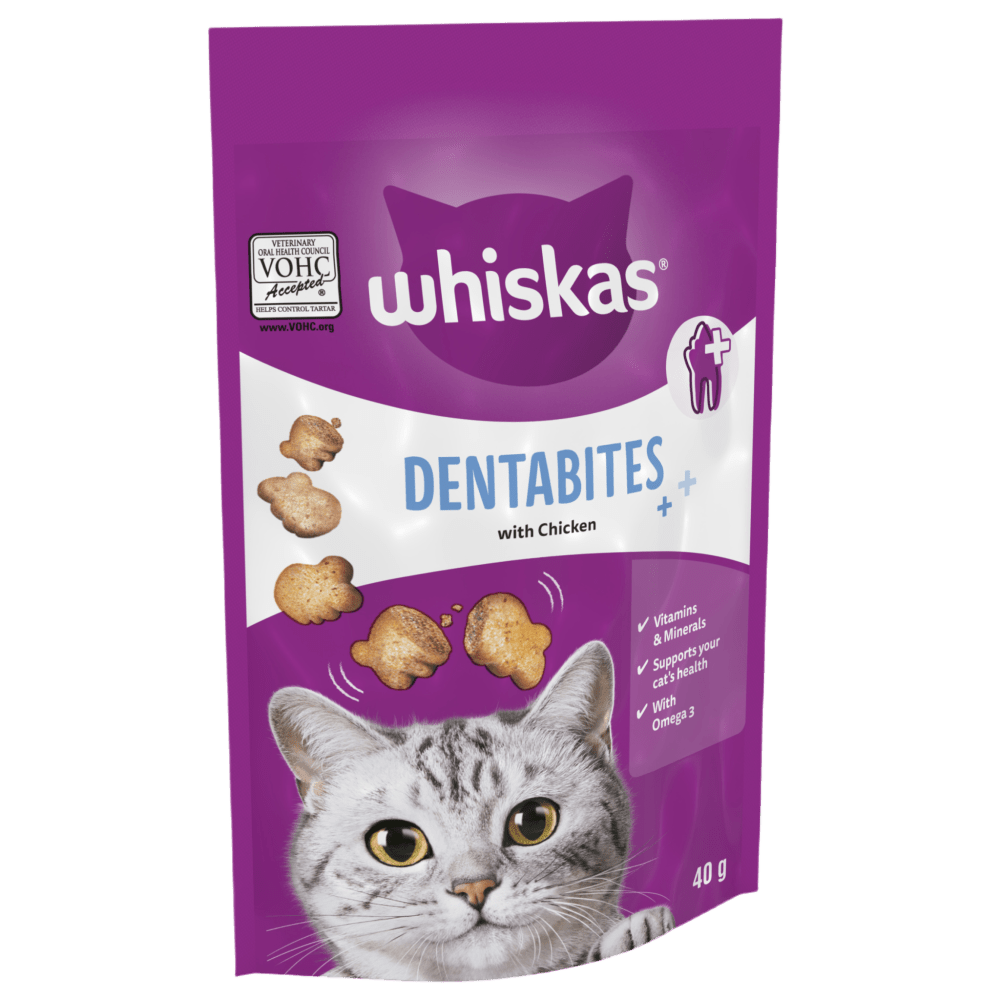 Whiskas Dentabites Adult Cat Dry Treats With Chicken - 40G