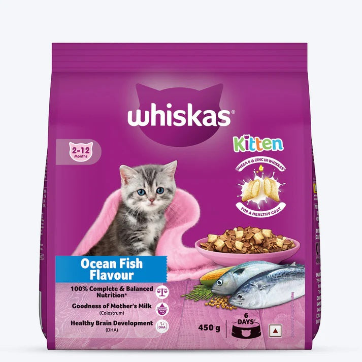 Whiskas Kitten Dry Food With Ocean Fish Flavor - 450G