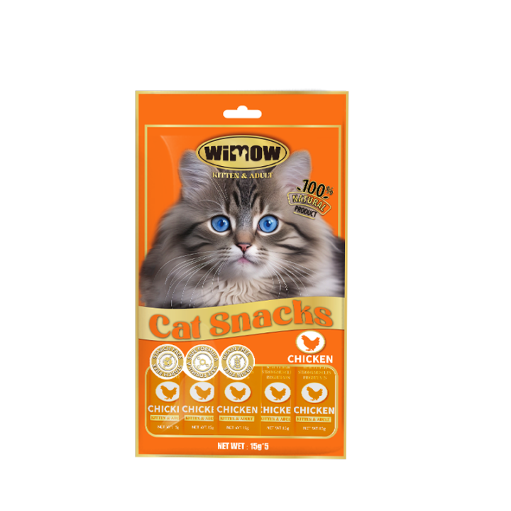 Wimow Creamy Treats For Cats & Kittens With Chicken Flavor - 5 sticks Pack