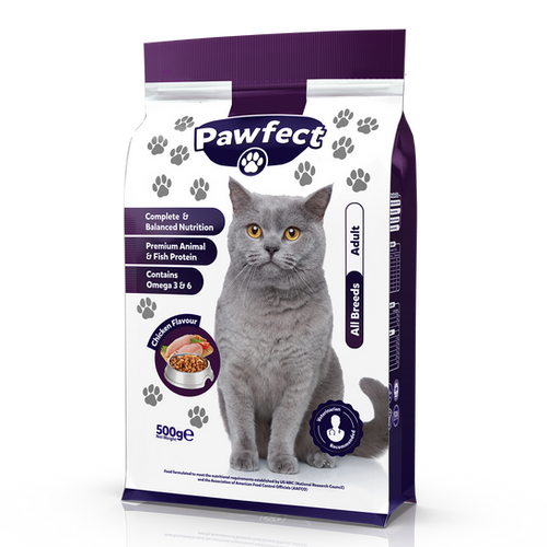 Pawfect Adult Cat Dry Food With Chicken - 500G