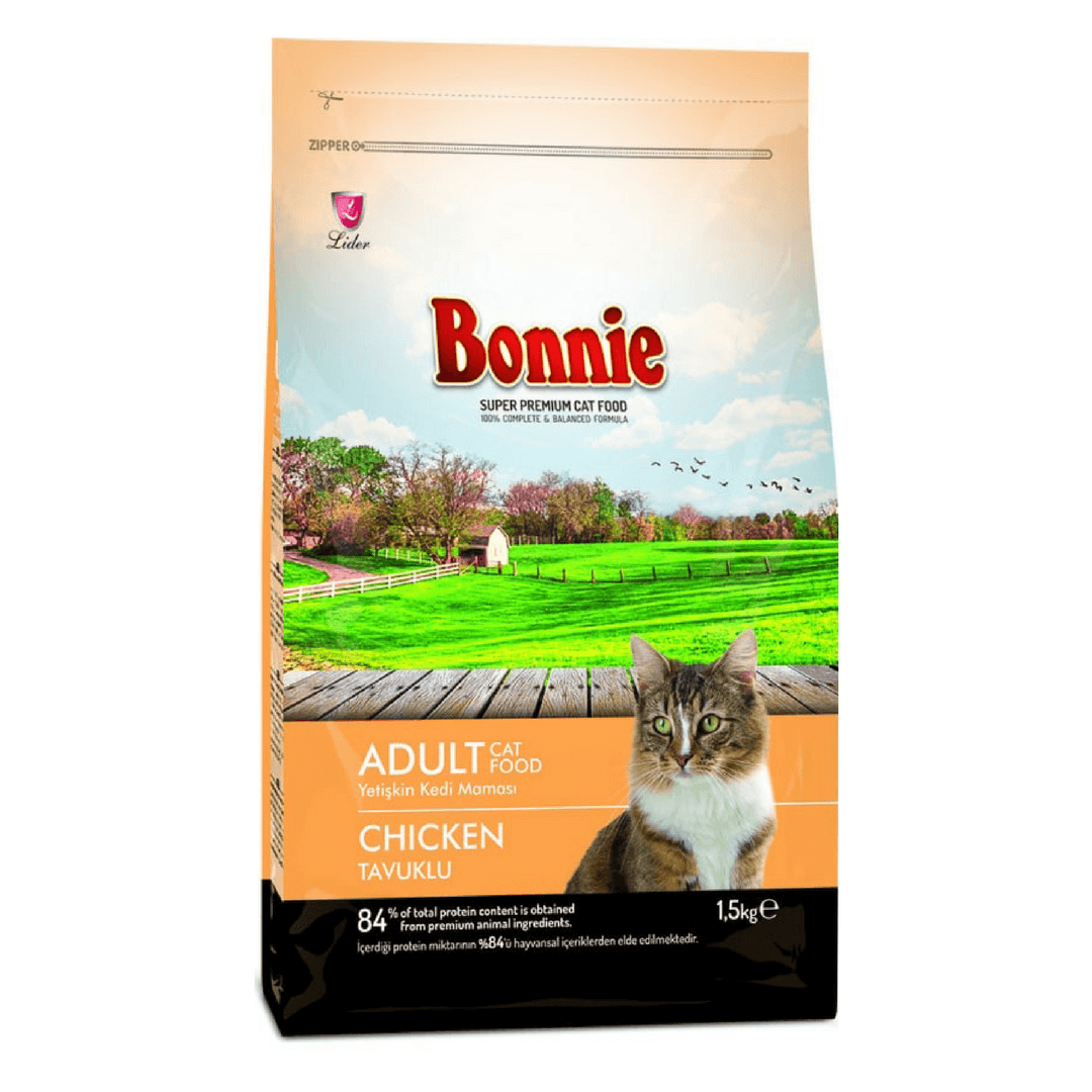 Bonnie Dry Adult Cat Food With Chicken - 1.5Kg