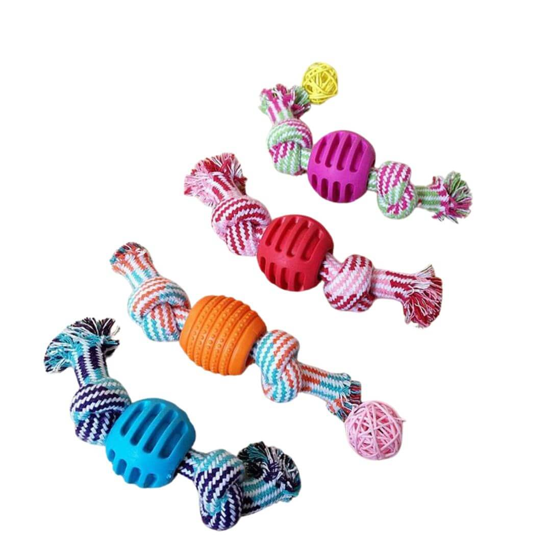 Dog Rope Ball Teether Toy Small - Random Colors