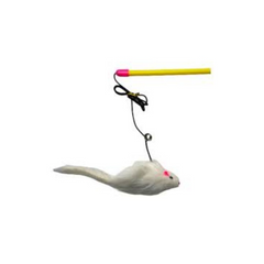 Cat Stick Toy With Large Mouse - Random Color