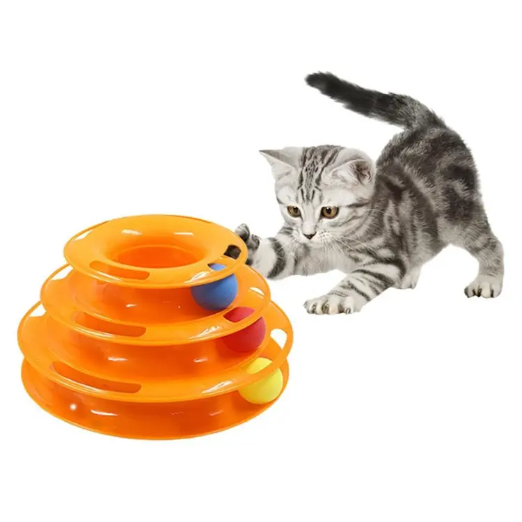 Tower Of Tracks Toy For Cats & Kittens - Random Colors