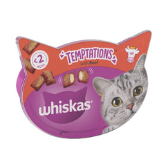 Whiskas Temptations Adult Cat Dry Treats With Beef - 60G