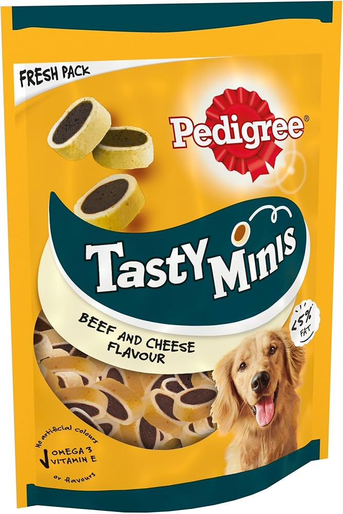 Pedigree Tasty Minis Cheese & Beef Nibbles Adult Dog Treats - 140gm