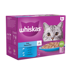 Whiskas Fish Favorites In Jelly Adult Wet Cat Food Pouches - Pack Of (12x85G)