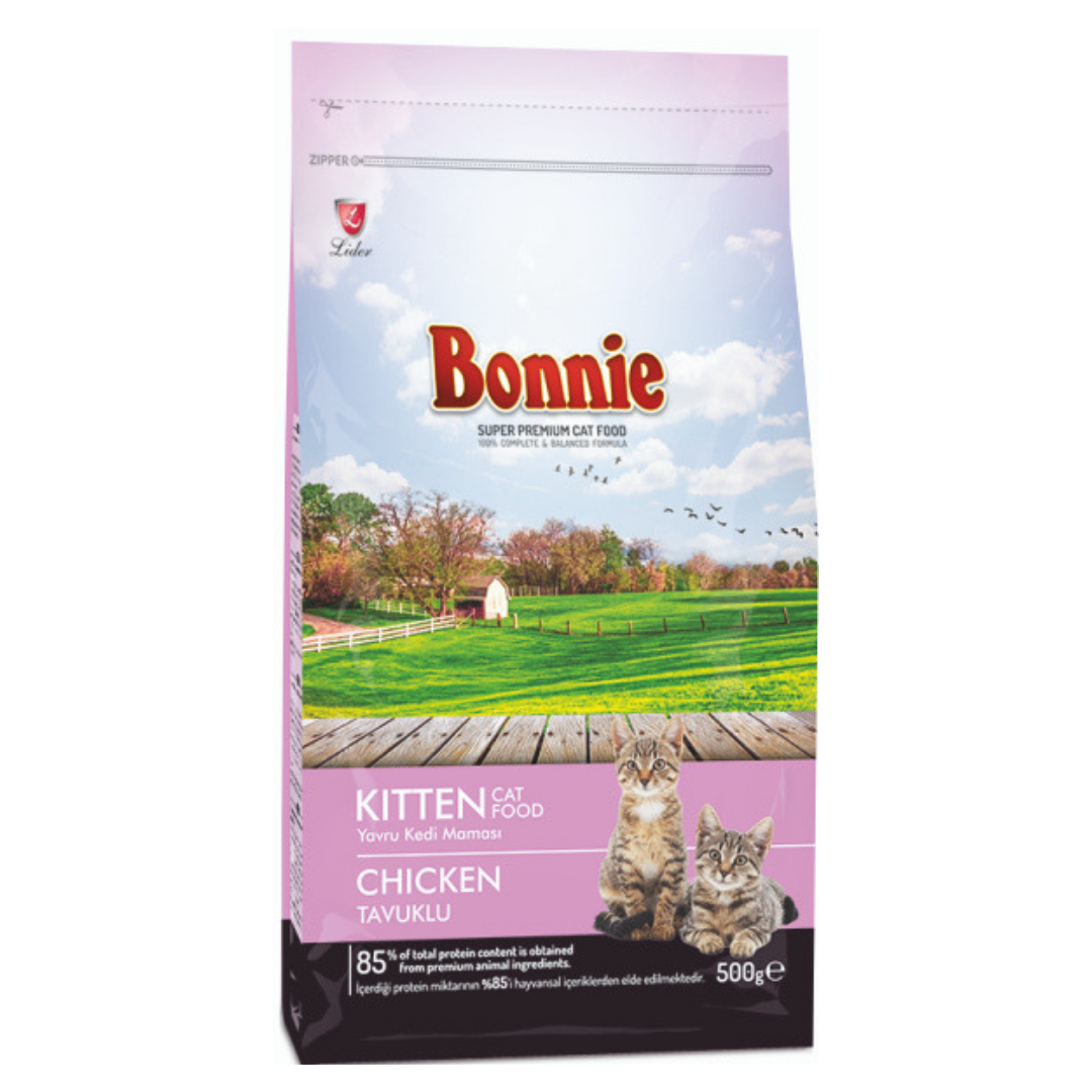 Bonnie Dry Kitten Dry Food With Chicken - 500G