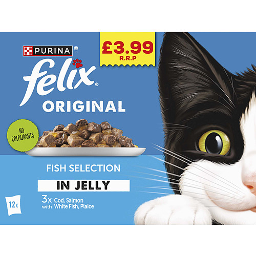 Felix Original Fish Selection in Jelly Cat Wet Food - Pack Of 12x85G
