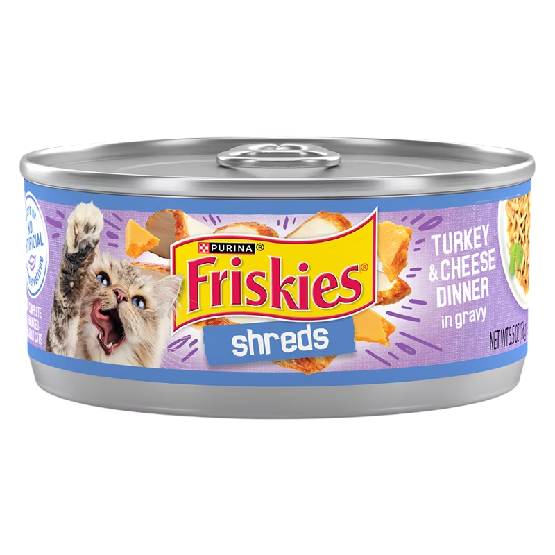 Friskies Shreds Turkey & Cheese In Gravy Adult Wet Cat Food - 156G