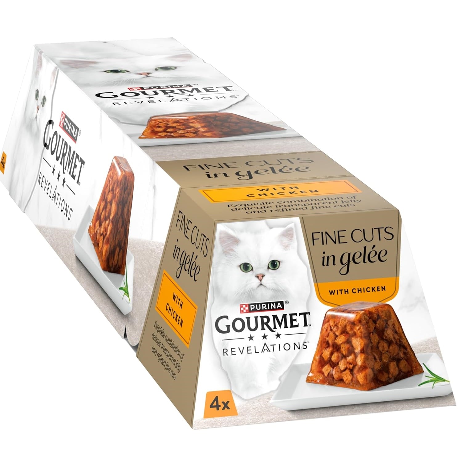 Gourmet Revelations Cat Wet Food Fine Cuts With Chicken In Jelly - Pack Of 4x57g