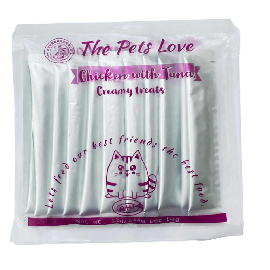Pets Love Creamy Treats With Chicken & Tuna - Pack Of 12 (12x12G)
