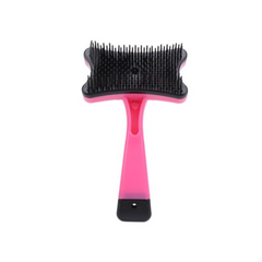 Push Button Grooming Brush Silicon Bristles For Dogs And Cats (Small) - Random Colors