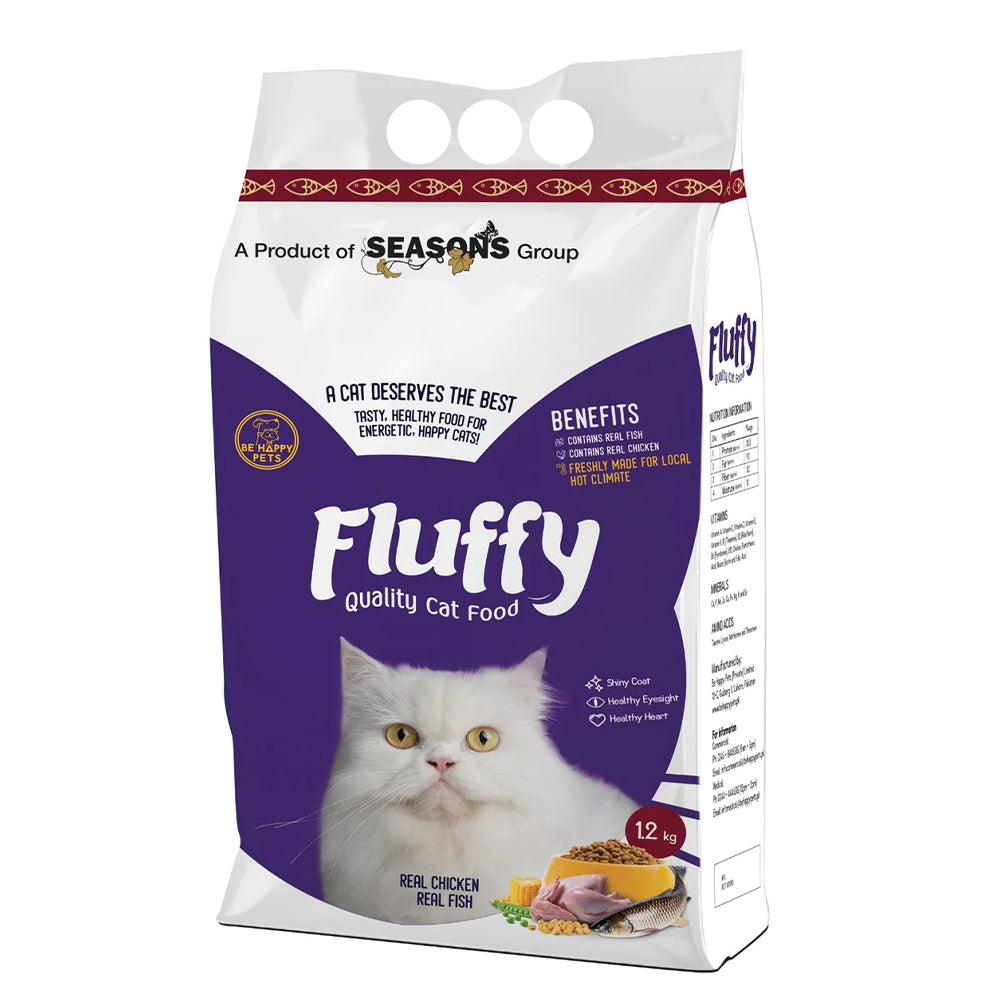 Fluffy Kitten & Adult Cat Dry Food Chicken And Fish - 1.2kg