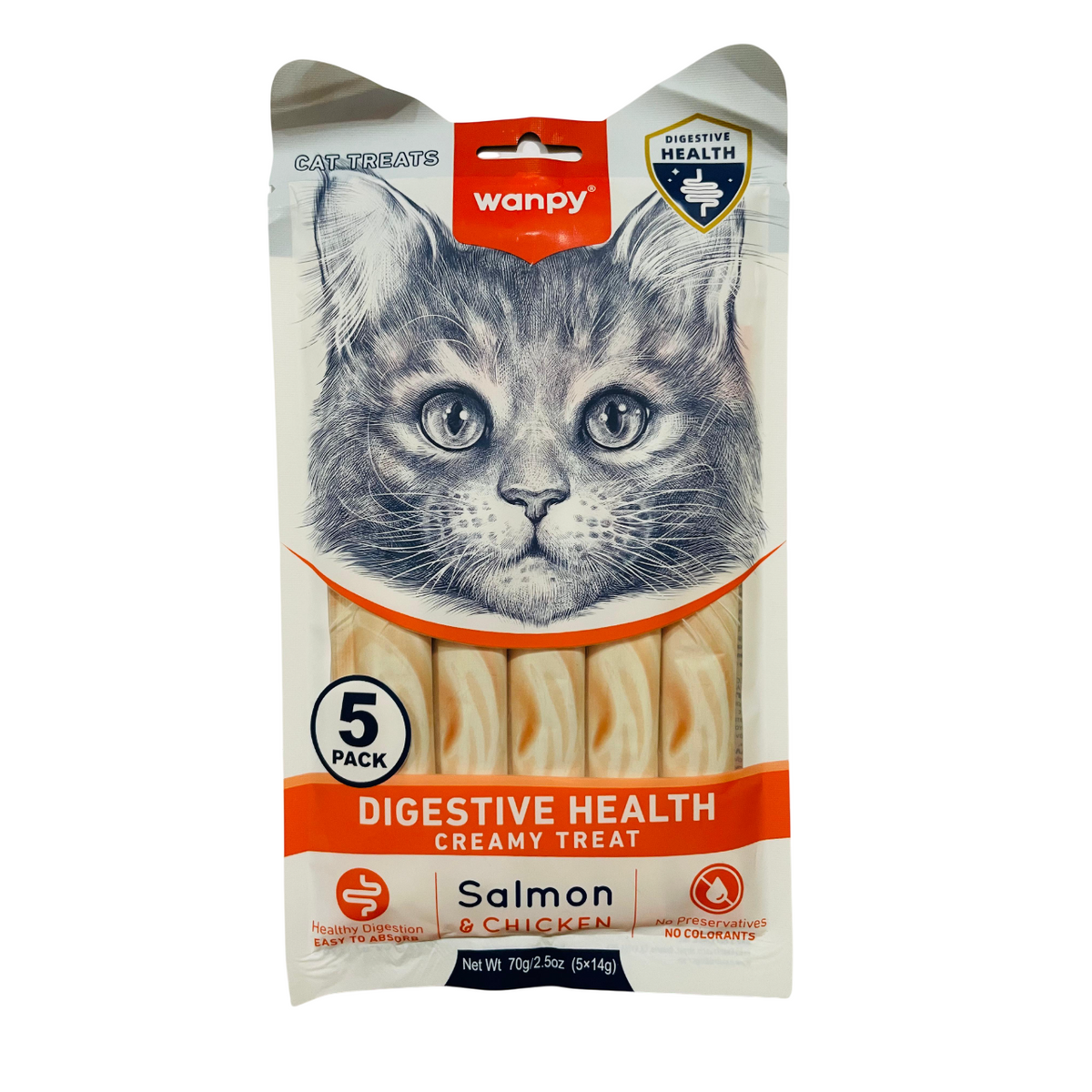 Wanpy Digestive Health Salmon And Chicken Creamy Treat