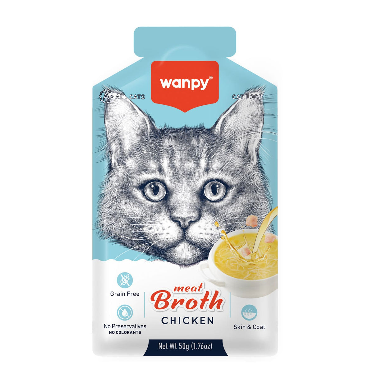 Wanpy Meat Broth Wet Food With Chicken - 50G