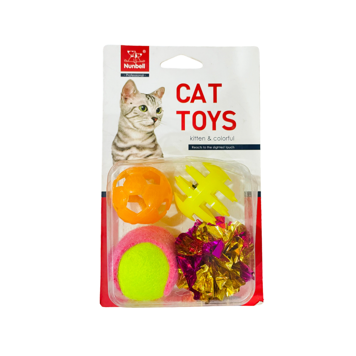 Pack Of 4 Cat Toys Different Design Balls