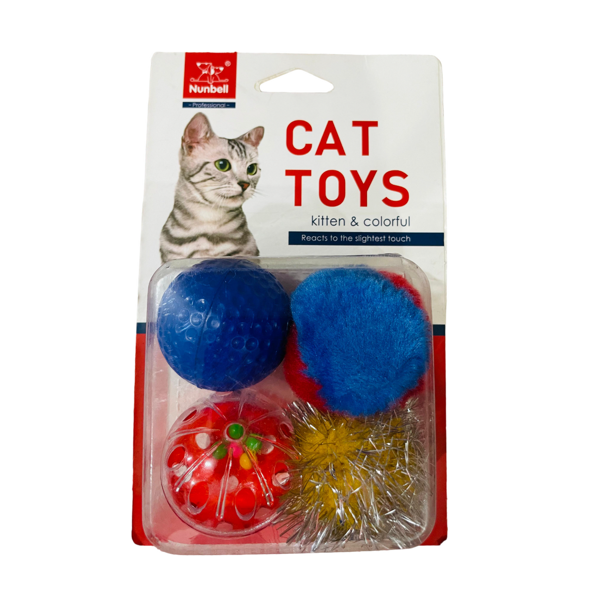 Pack Of 4 Cat Toys Different Design Balls