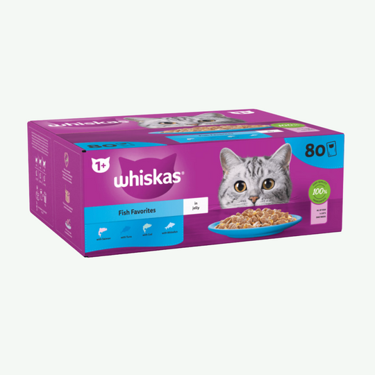 whiskas fish favorites pack of 80