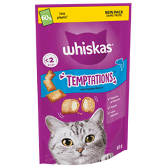 Whiskas Temptations Adult Cat Dry Treats With Salmon - 60G