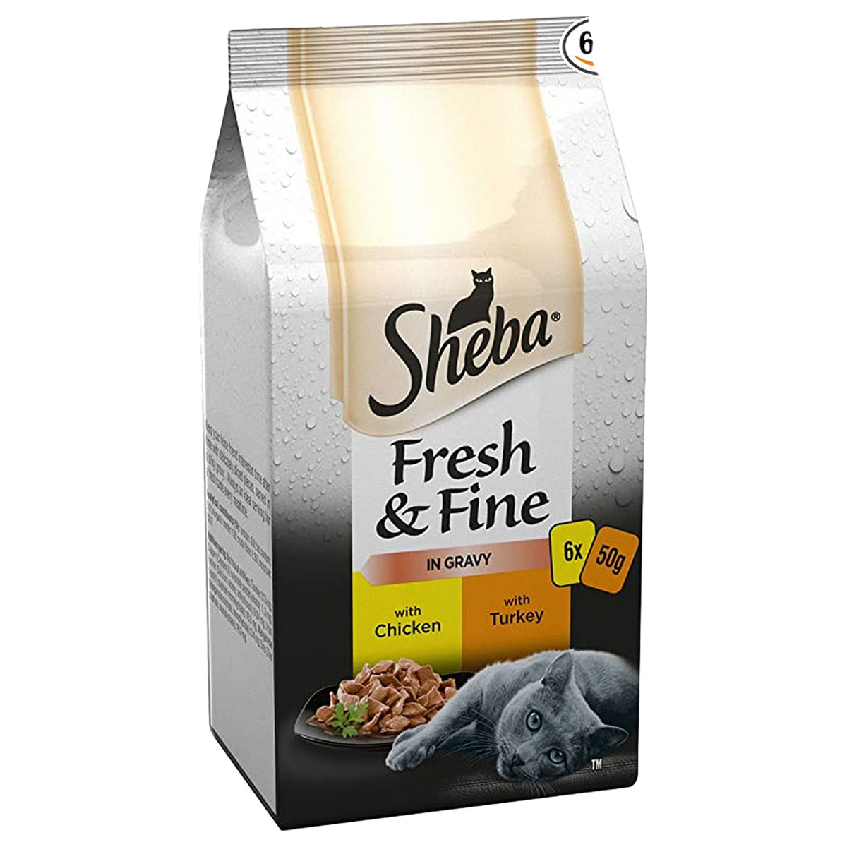 Sheba Fresh & Fine Chicken & Turkey Gravy Wet Cat Food - (6X50G)