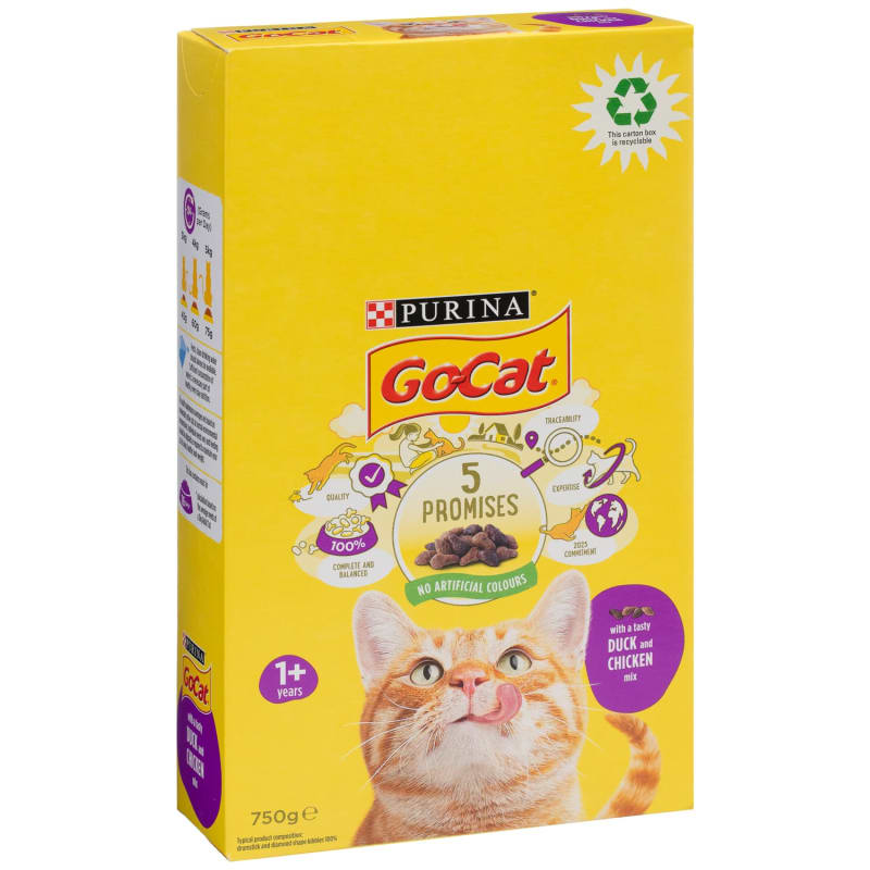 Go-Cat Adult Dry Cat Food Chicken & Duck - 750gm