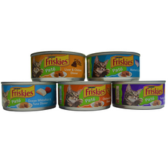 Friskies Tins Pate Kitten & Adult Cat Wet Food In 5 Different Flavors - (5x156gm)