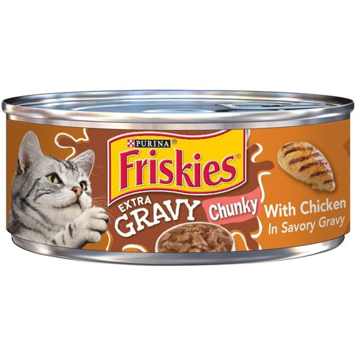 Friskies Adult Cat Wet Food With Chicken In Extra Savory Gravy - (156g)