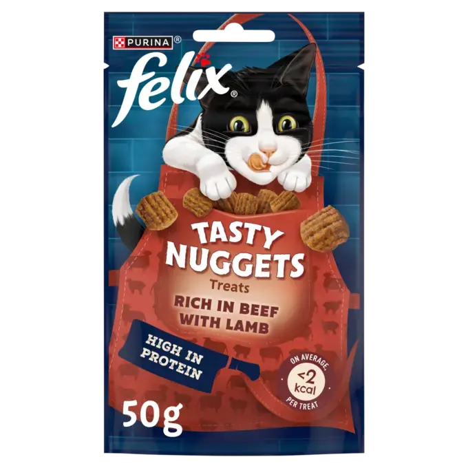 Felix Tasty Nuggets Adult Cat Treats With Beef & Lamb - 50G