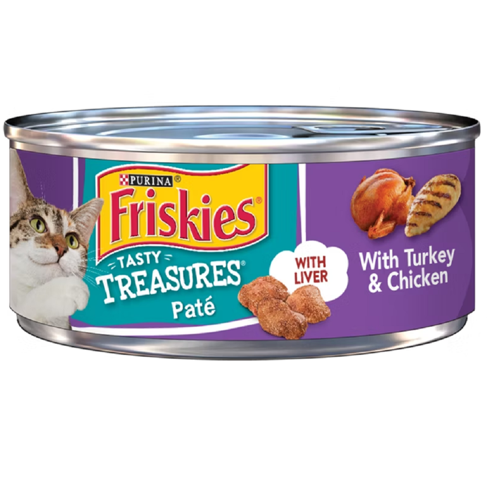 Friskies Tin Adult Wet Food With Paté Turkey & Chicken With Liver - 156gm