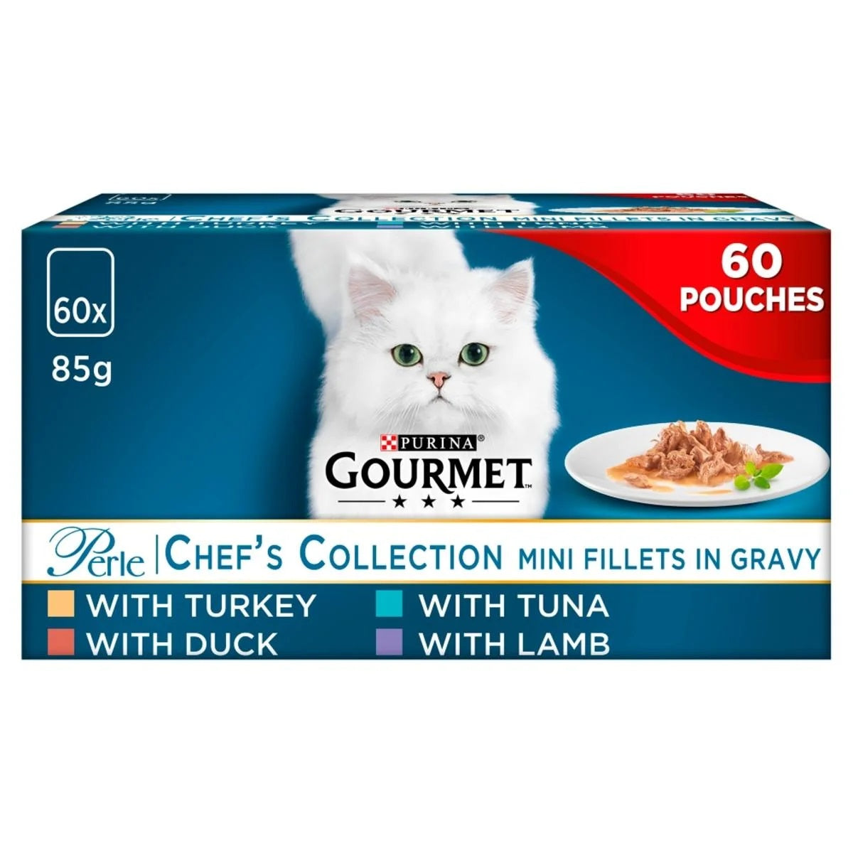 GOURMET Perle Chef's Collection in Gravy Wet Cat Food - (Pack Of 60x85G)