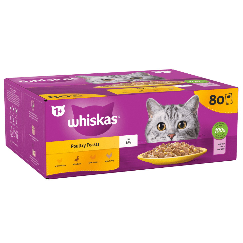 whiskas poultry pack of 80