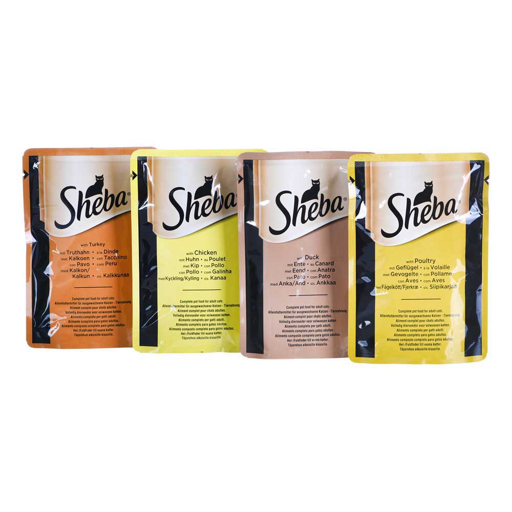 Sheba Adult Cat Wet Food Poultry Selection in Jelly - (Pack Of 4x85GM)